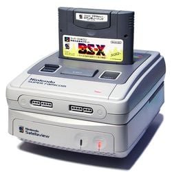 The Satellaview connected to a Super Famicom System